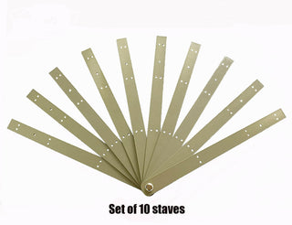 Single layer feather fan Metal aluminum staves Set of 10 & Hardware Kit