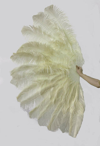 Custom select color 180 degree Full Open XL 2 layers Ostrich Feather Fan 34"x 68"