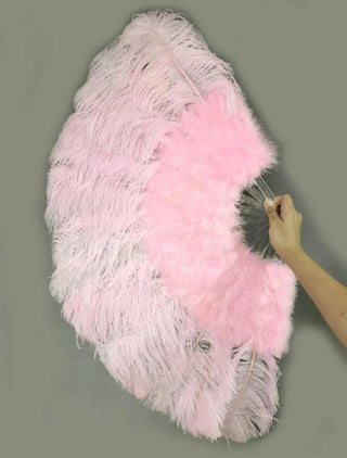light pink Marabou Ostrich Feather fan 21"x 38"