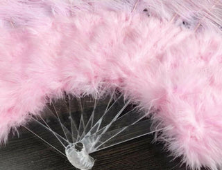 light pink Marabou Ostrich Feather fan 21"x 38"