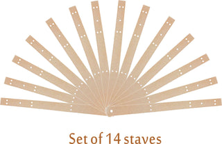 3 layer feather fan Metal aluminum staves Set of 14 & Hardware Kit