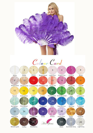Custom choice color 2 layers Ostrich Feather Fan 30"x 54"