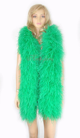 emerald green Luxury Ostrich Feather Boa 20 ply