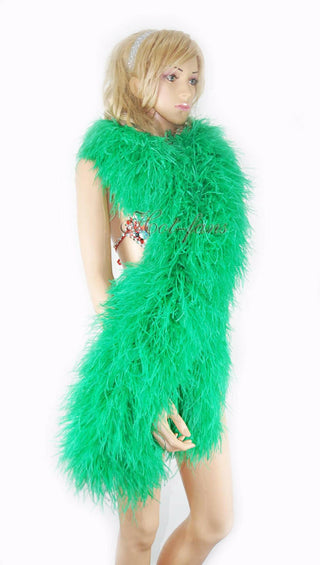 emerald green Luxury Ostrich Feather Boa 20 ply