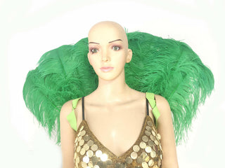 Green Open Majestic Style Ostrich Feather backpiece