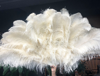 beige 4 layers ostrich Feather Fan 35"x 67"