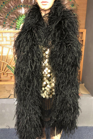 black Luxury Ostrich Feather Boa 25 ply