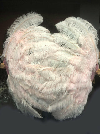 blush XL 2 layers Ostrich Feather Fan 34"x 60"