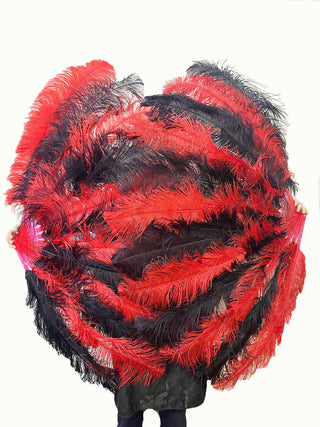 Custom mix Alternating color XL 2 layers Ostrich Feather Fan 34''x 60''