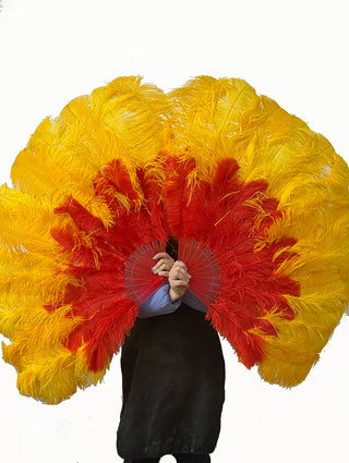 Mix custom U/D layers color 2 layers Ostrich Feather Fan 30"x 54"