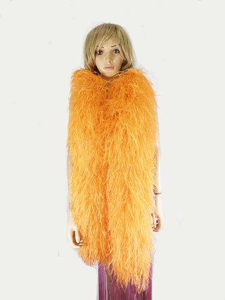 orange Luxury Ostrich Feather Boa 20 ply