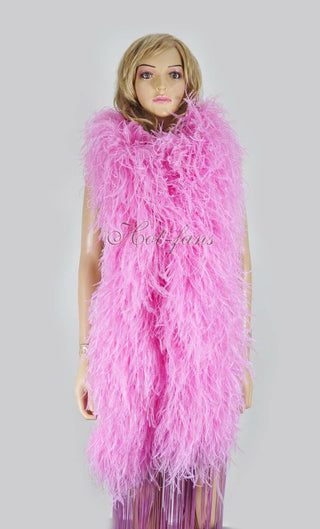 Bright pink Luxury Ostrich Feather Boa 20 ply