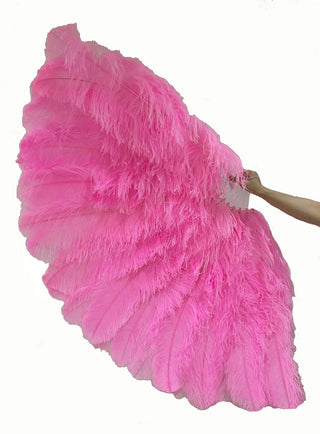 Bright PinkTriple layers ostrich Feather Fan 35"x 63"