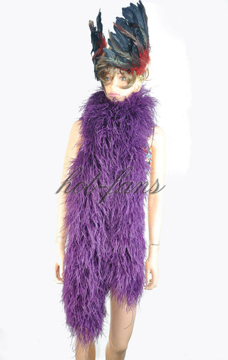 Dark purple Luxury Ostrich Feather Boa 12 ply