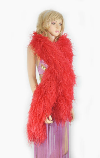 Luscious red Luxury Ostrich Feather Boa 12 ply