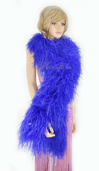 royal blue Luxury Ostrich Feather Boa 20 ply