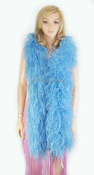 sky blue Luxury Ostrich Feather Boa 12 ply