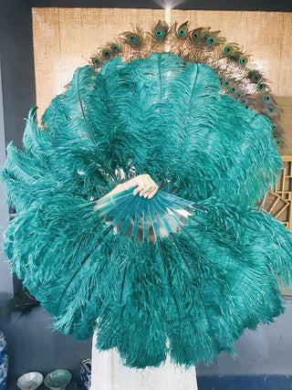 Teal Single layer Feather fan 25"x 45"