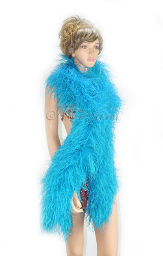 turquoise Luxury Ostrich Feather Boa 12 ply