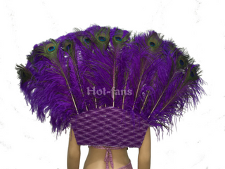 violet Open Majestic Style Ostrich Feather backpiece