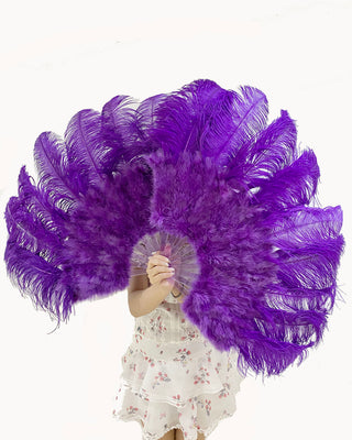 violet Marabou Ostrich Feather fan 24"x 43"