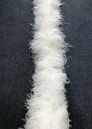 white Luxury Ostrich Feather Boa 25 ply
