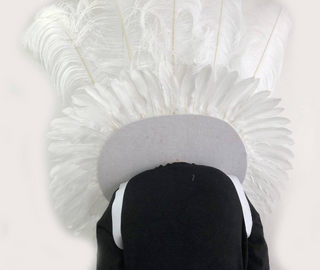white sequins ostrich feather shoulder Backpack