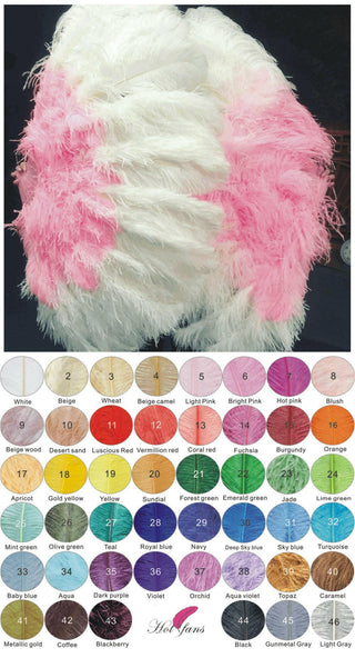 Custom U/D mix color XL 2 layers Ostrich Feather Fan 34''x 60''