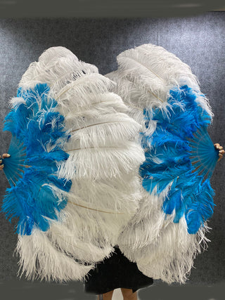mix Colors 2 layers Ostrich feathers fans 30"x 54"