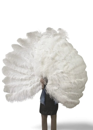 XXL 2 Layers Burlesque Ostrich Feather Fan 38"x64”