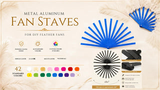 Metal aluminum fan staves for DIY ostrich feather fan making