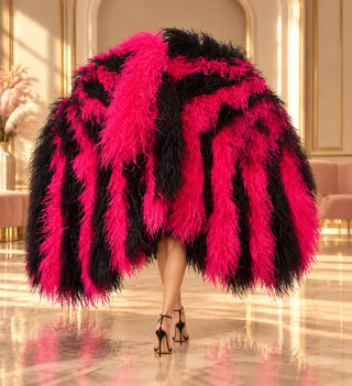 Luxury Burlesque alternating Waterfall Fan - 6/8/10 Ply Ostrich Feather Boa fan