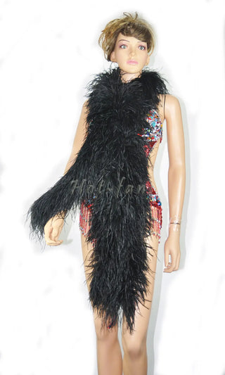 Black Feather Boa Elegant Lightweight Silhouette