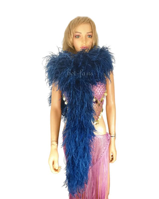 navy 12 ply ostrich feather boa