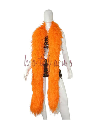 Orange Ostrich Feather Boa Full Length View