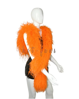Orange 12 Ply Feather Boa Close Up