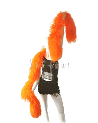 Orange Ostrich Feather Boa Soft Feather Detail