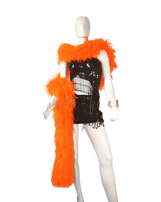 Orange Feather Boa Elegant Lightweight Silhouette