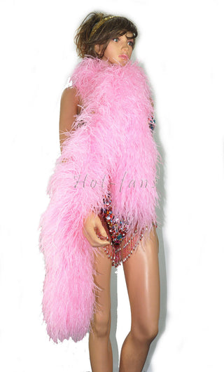 Light pink Luxury Ostrich Feather Boa 12 ply