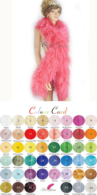 Custom choice color Ostrich Feather Boa 12 ply