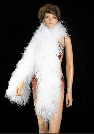 White 12 Ply Ostrich Feather Boa