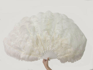 Custom select color 180 degree Full Open 2 layers Ostrich Feather Fan 30"X 60"