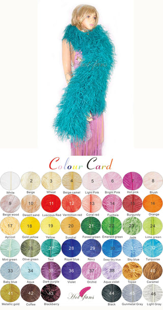 Custom choice color Ostrich Feather Boa 20 ply