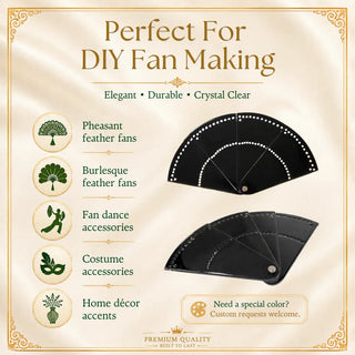 Acrylic PMMA pheasant fan staves for DIY fan making, burlesque feather fans, fan dance accessories, costume accessories and home decor accents