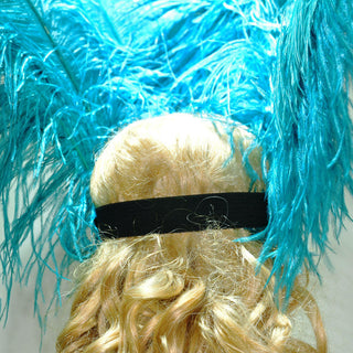 Teal sequins crown feather Open face headgear headpiece
