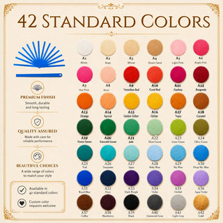 2 Layers Aluminum Fan Staves available in 42 standard colors for custom DIY feather fan projects