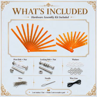 Acrylic PMMA 2 layers fan staves set of 12 with hardware assembly kit included