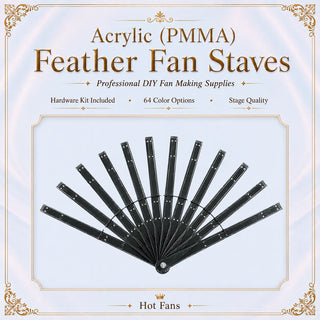 How to choose Acrylic PMMA 2 layers fan staves for DIY feather fan making\