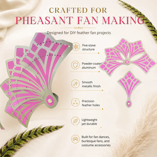 Two color aluminum fan staves for DIY pheasant feather fan making