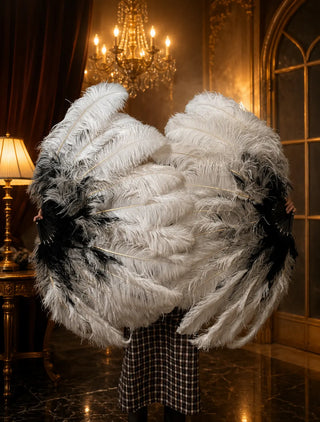Layered 3 layers 34 x 65 ostrich feather fan styles